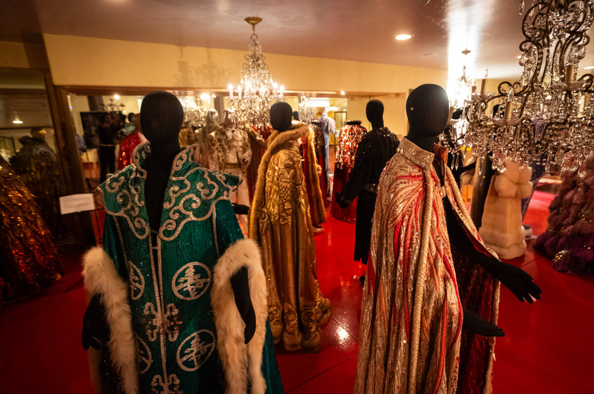 Extravagant costumes are seen during a tour of the Liberace Museum Collection at Thriller Villa ...