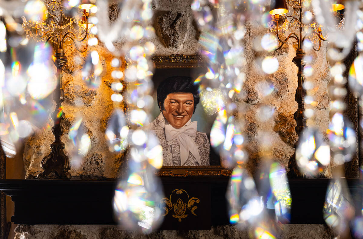 A portrait of Liberace is seen during a tour of the Liberace Museum Collection at Thriller Vill ...