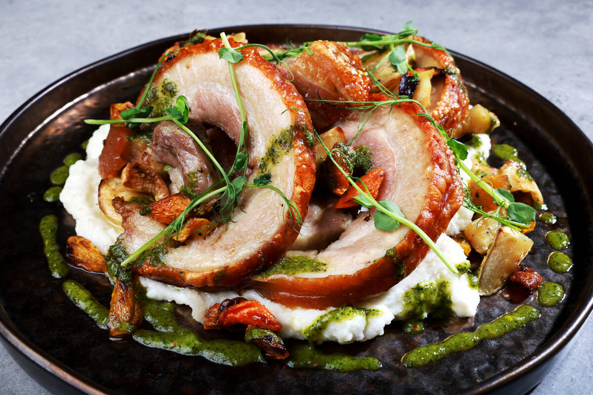 Porchetta at the new Bramare restaurant on Paradise Road in Las Vegas Monday, July 1, 2024. The ...