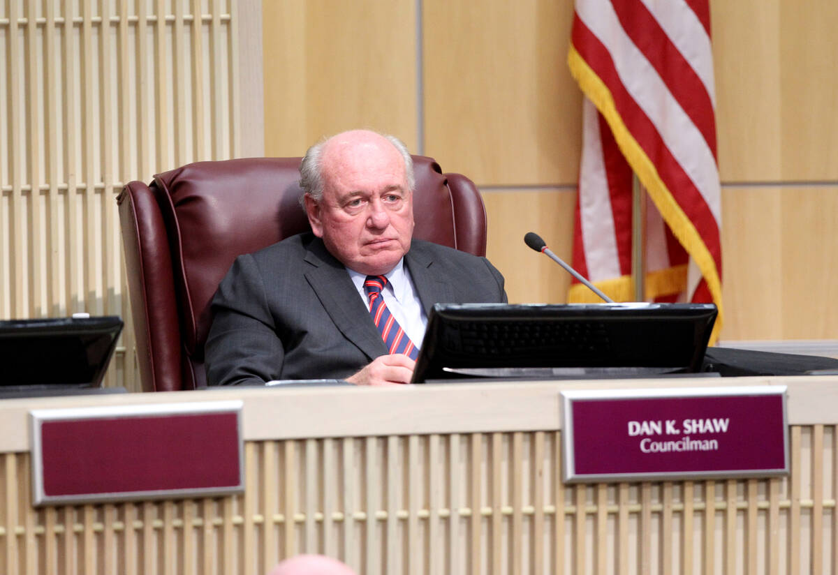 Henderson City Councilman Dan Shaw during a council meeting at City Hall Tuesday, Jan. 2, 2018. ...