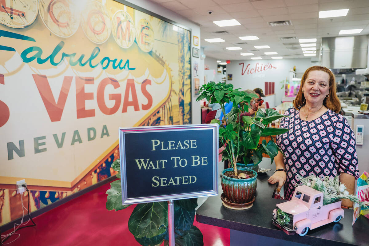 Vickie’s Diner owner Vickie Kelesis poses for a portrait inside of Vickie’s Diner ...