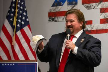 Nevada Republican Party Chairman Michael J. McDonald speaks during a Protect the Vote event at ...