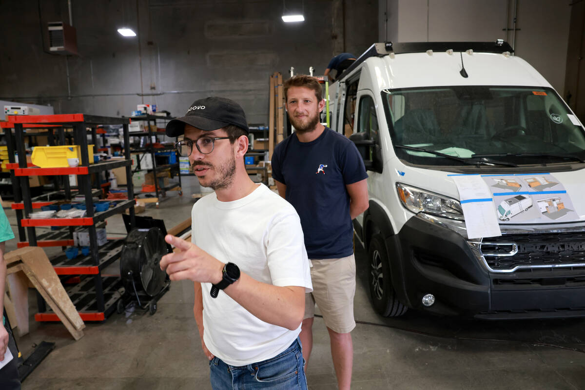 Noovo Co-CEOs Benoit Lafond, left, and Paul Aubert give a tour of their manufacturing facility ...