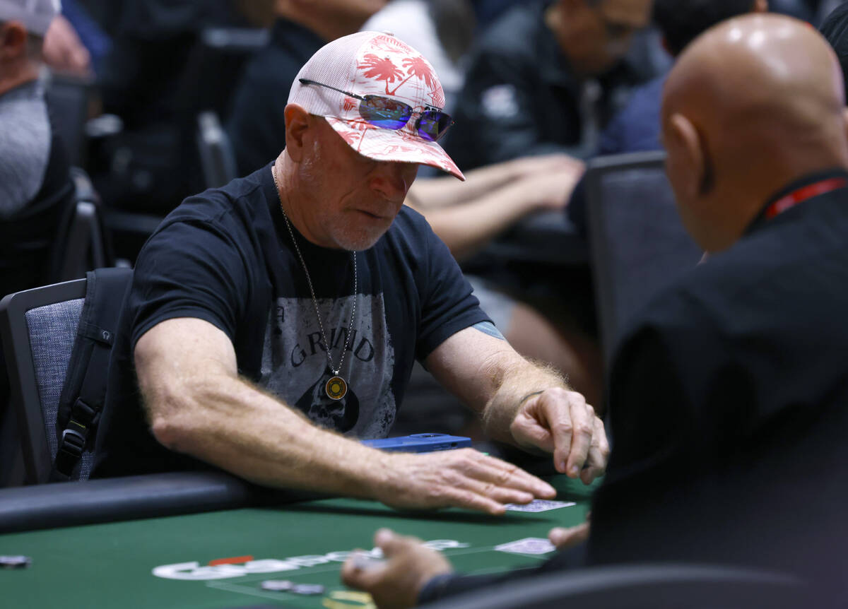 Harlan Karnofsky participates during the first day of the World Series of Poker Main Event at H ...