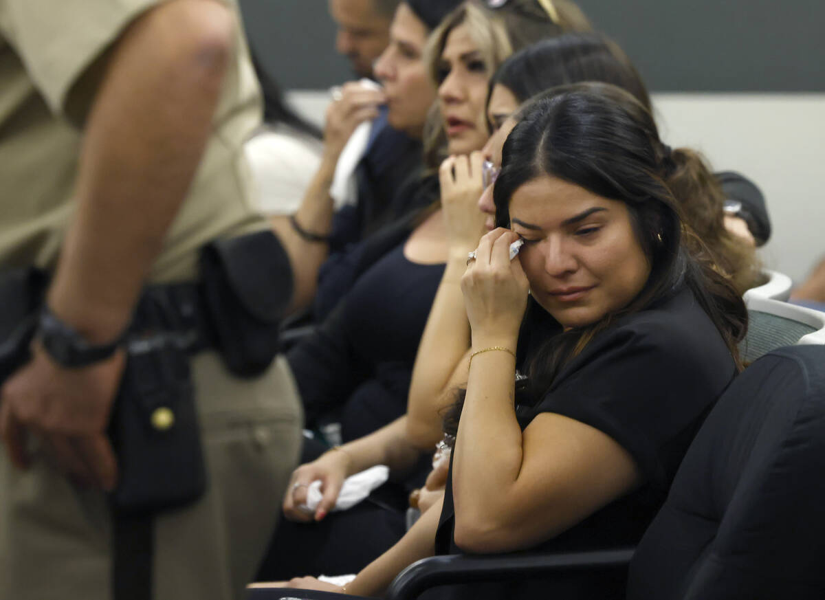 Anabel Sarabia, the mother of Angelina “Angie” Erives, weeps as she attends the s ...