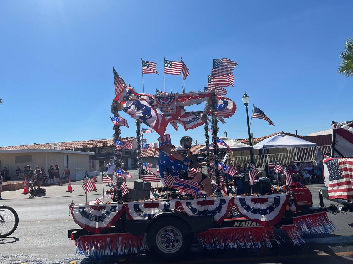 A two-person band played patriotic songs at the 2024 Boulder City Damboree (Noble Brigham/Las ...