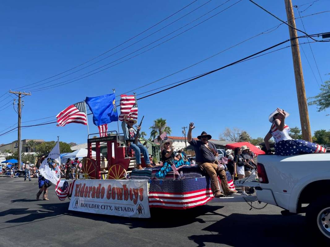 A wild West-themed float at Boulder City's 2024 July 4 celebration (Noble Brigham/Las Vegas Rev ...