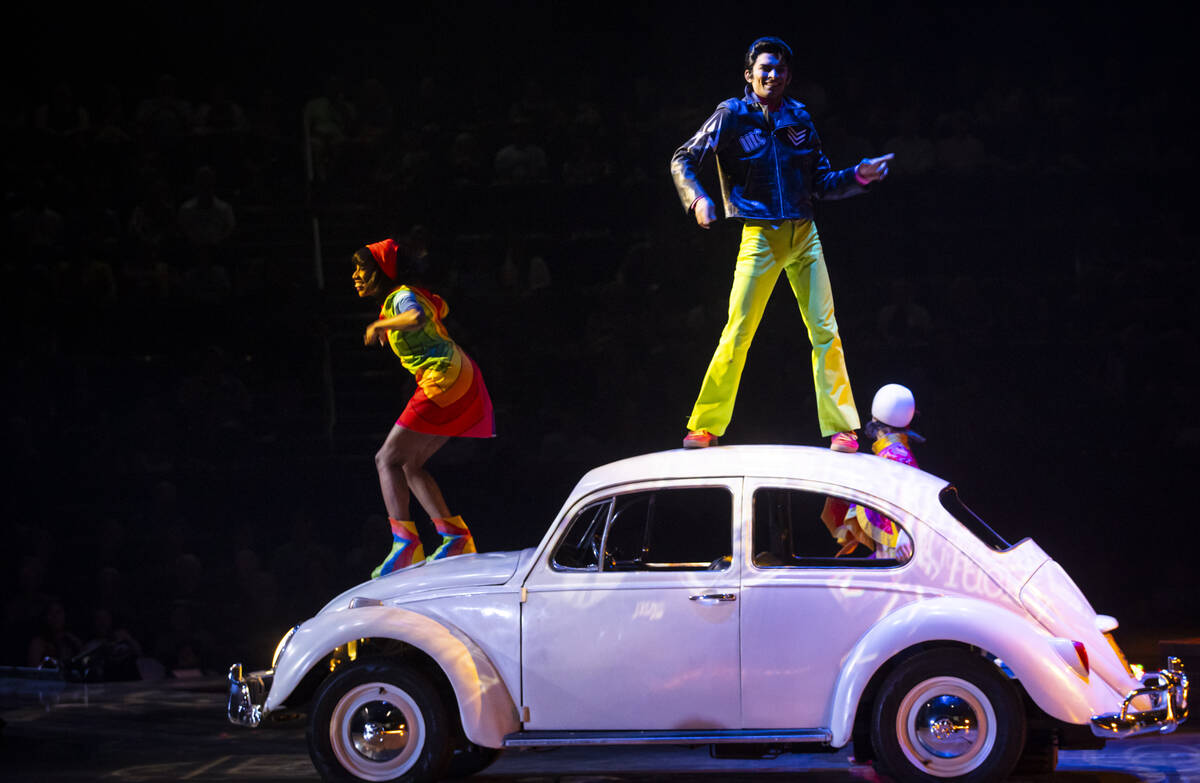 The cast of Cirque du Soleil’s The Beatles “LOVE” performs their second to ...