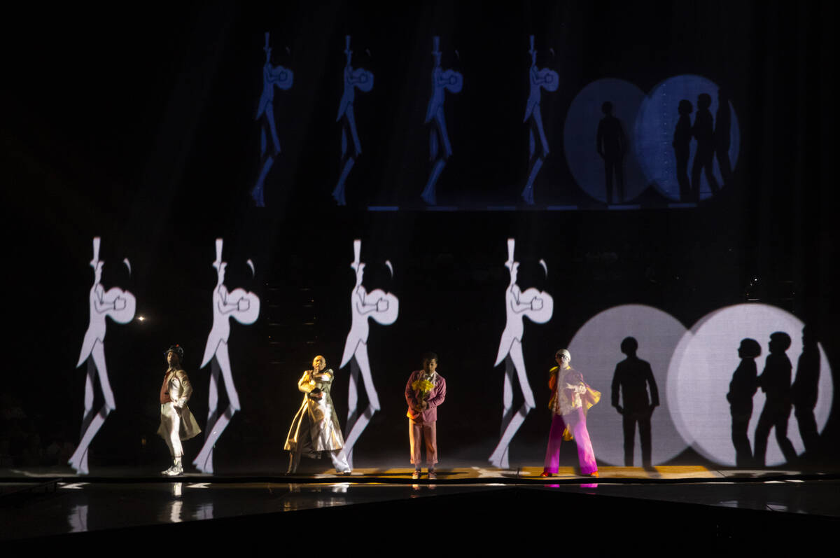 The cast of Cirque du Soleil’s The Beatles “LOVE” performs their second to ...