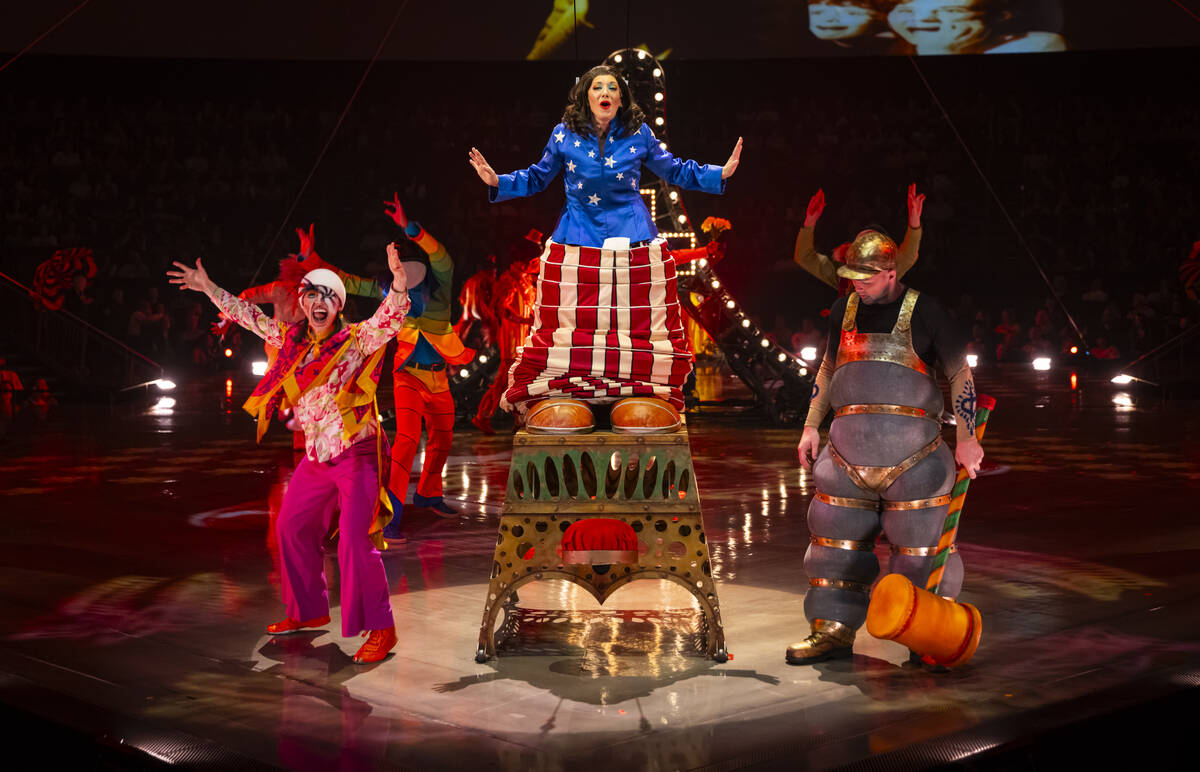 The cast of Cirque du Soleil’s The Beatles “LOVE” performs their second to ...