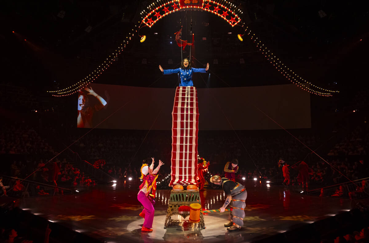 The cast of Cirque du Soleil’s The Beatles “LOVE” performs their second to ...