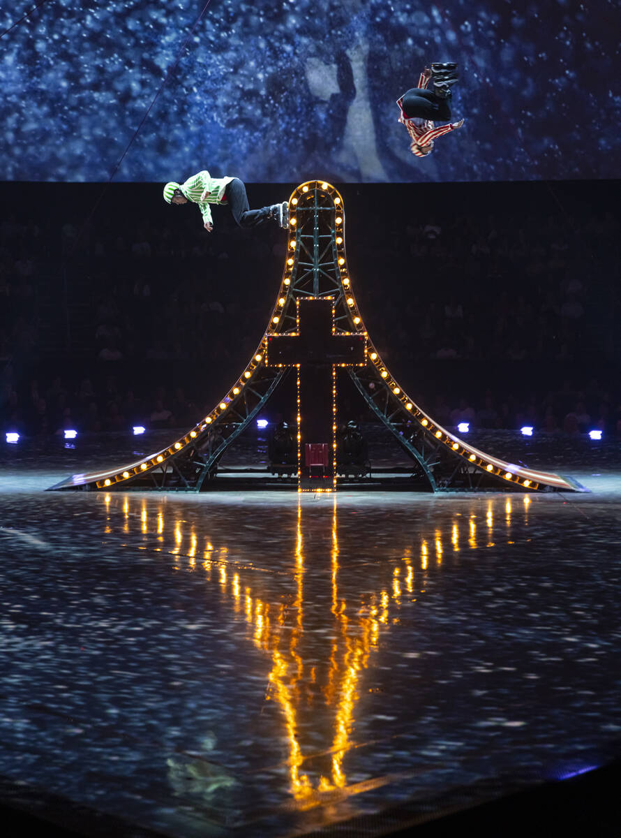 The cast of Cirque du Soleil’s The Beatles “LOVE” performs their second to ...