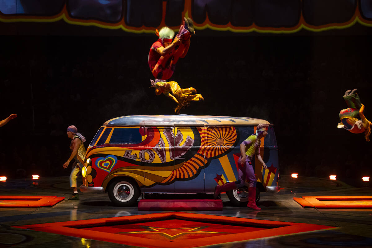 The cast of Cirque du Soleil’s The Beatles “LOVE” performs their second to ...