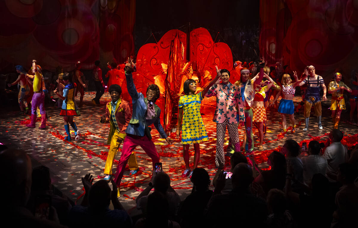 The cast of Cirque du Soleil’s The Beatles “LOVE” performs their second to ...