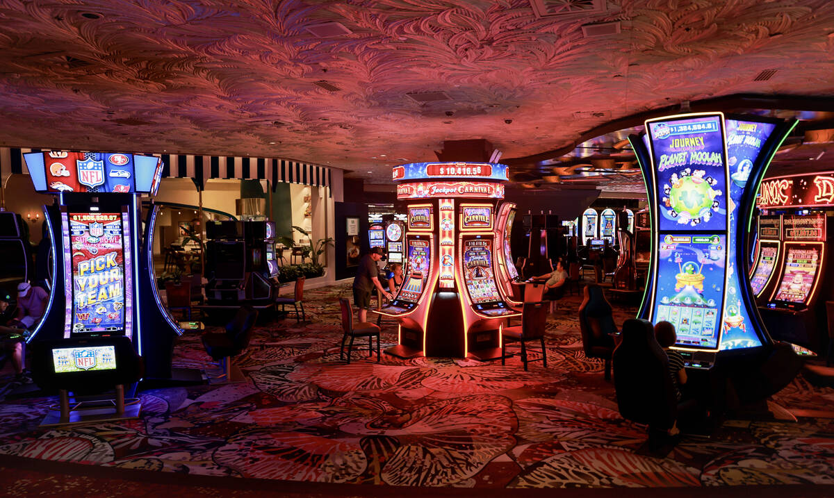 Guest play machines at The Mirage on the Strip in Las Vegas Friday, July 5, 2024. The property ...