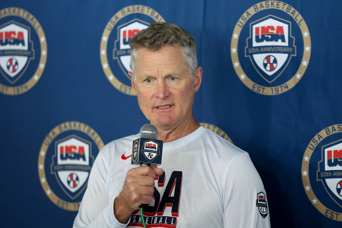 USA Basketball Men’s National Team head coach Steve Kerr, of the Golden State Warriors, ...