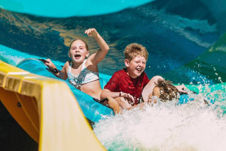 Children at Cowabunga Bay on Friday, June 7, 2024, in Henderson. (Madeline Carter/Las Vegas Rev ...