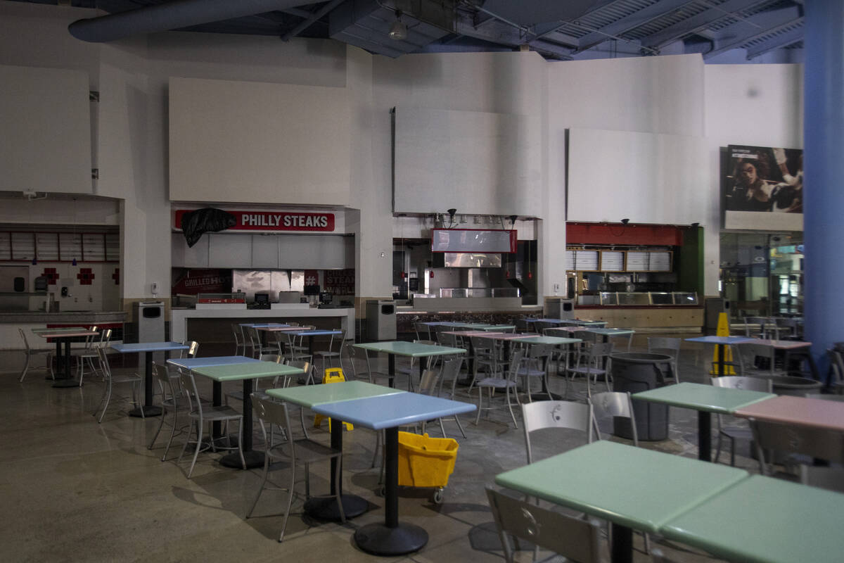 Remnants of a food court sit in the Primm Mall Tuesday, July 2, 2024, in Primm. (Daniel Jacobi ...