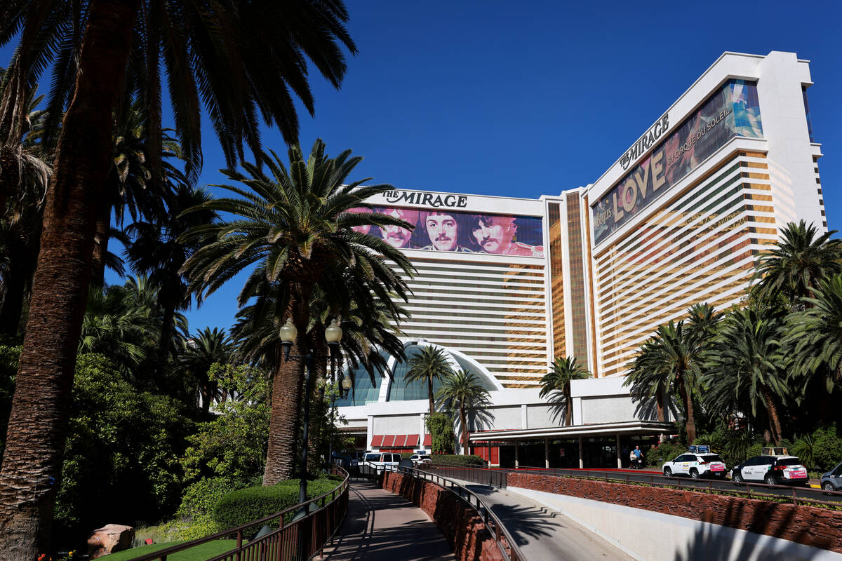 The Mirage is shown on the Strip in Las Vegas Friday, July 5, 2024. The property will close on ...