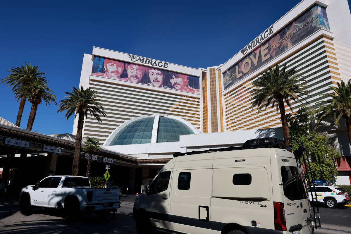 The Mirage is shown on the Strip in Las Vegas Friday, July 5, 2024. The property will close on ...