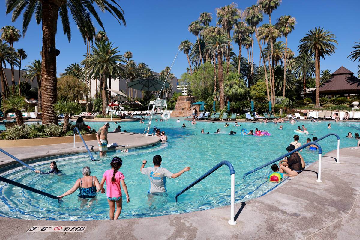 The pool area is shown at The Mirage on the Strip in Las Vegas Friday, July 5, 2024. The proper ...