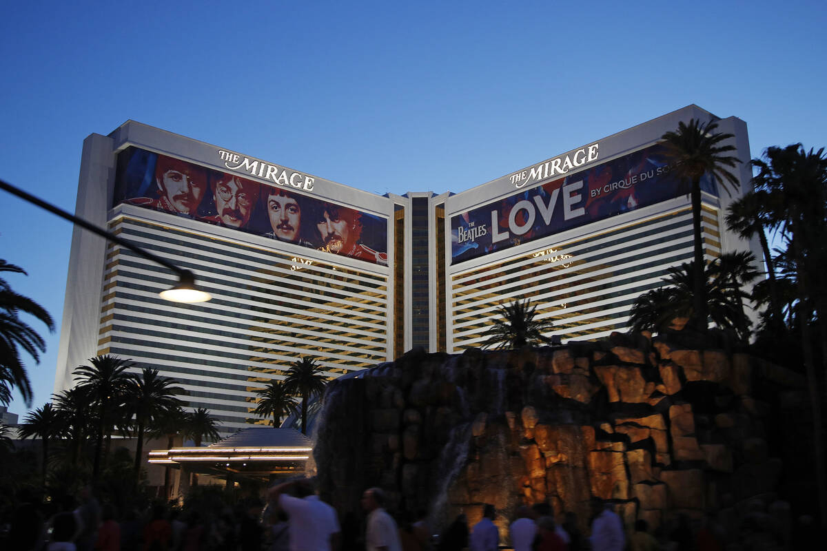 FILE - The Mirage hotel-casino is seen, May 3, 2018, in Las Vegas. The iconic Mirage hotel-casi ...