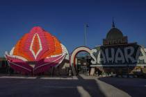 Signs from the Flamingo hotel-casino, all originally from 1976 but from different places on the ...