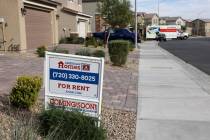 Corporate owned rental homes are shown at the Kings Crossings neighborhood in North Las Vegas M ...