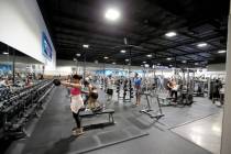 People work out at EOS Fitness at 3325 E. Russell Road near Pecos Road in Las Vegas Tuesday, Ma ...