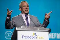 Independent presidential candidate Robert F. Kennedy Jr. speaks during the Freedom Fest at the ...