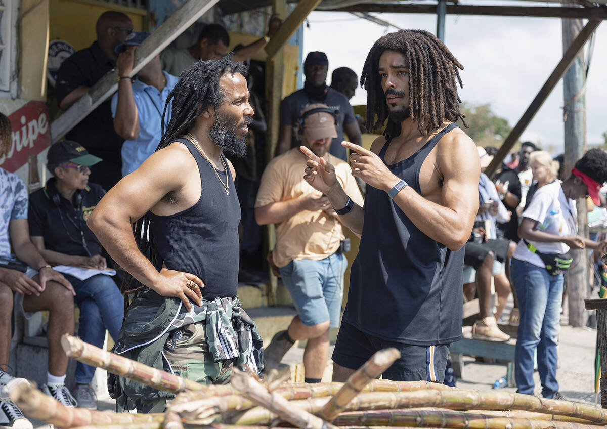 This image released by Paramount Pictures shows producer Ziggy Marley, left, and Kingsley Ben-A ...