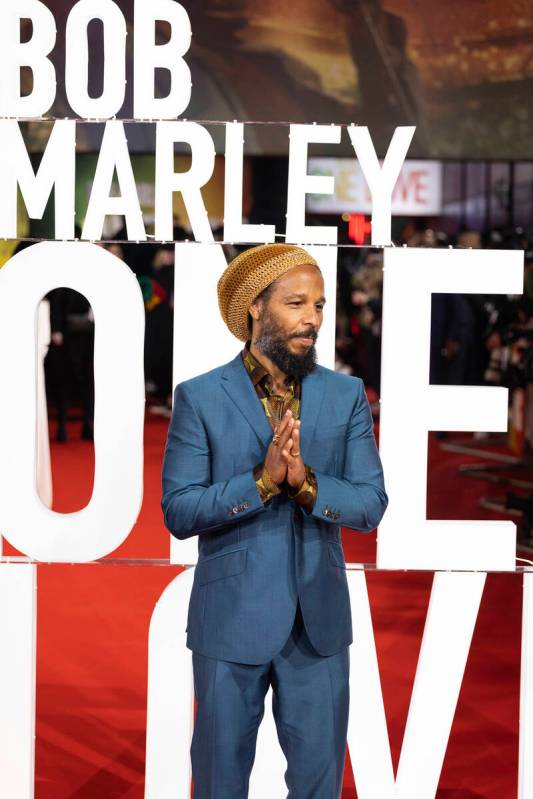 Ziggy Marley poses for photographers upon arrival at the premiere of the film 'Bob Marley: One ...