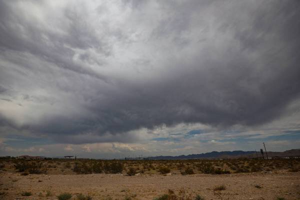 Clouds are seen from near Mountain’s Edge Regional Park in Las Vegas, Sunday, July 14, 2 ...