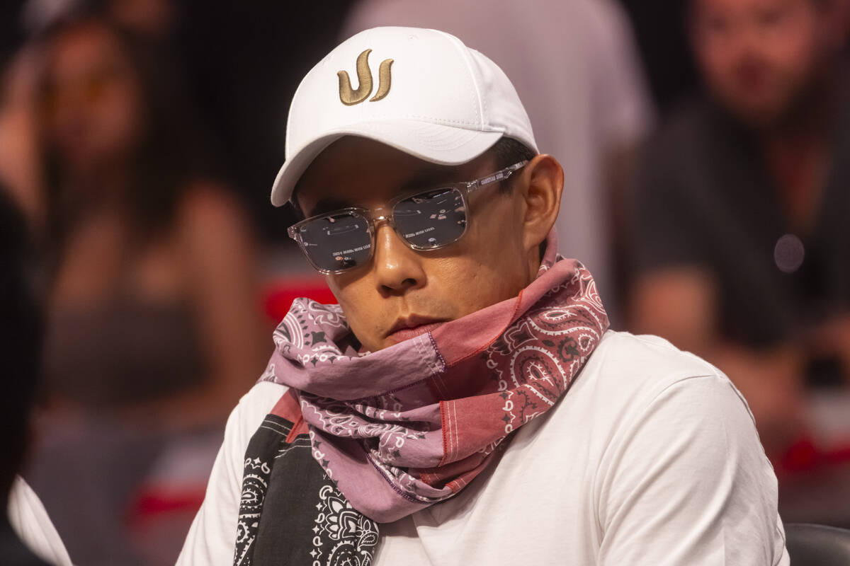 Brian Kim plays in the final two tables of the World Series of Poker Main Event at Horseshoe La ...