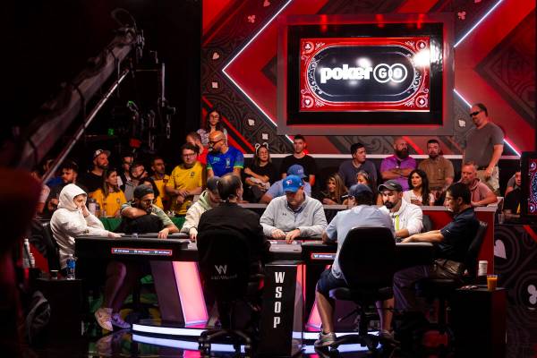 Players compete as the final two tables of the World Series of Poker Main Event narrow down at ...