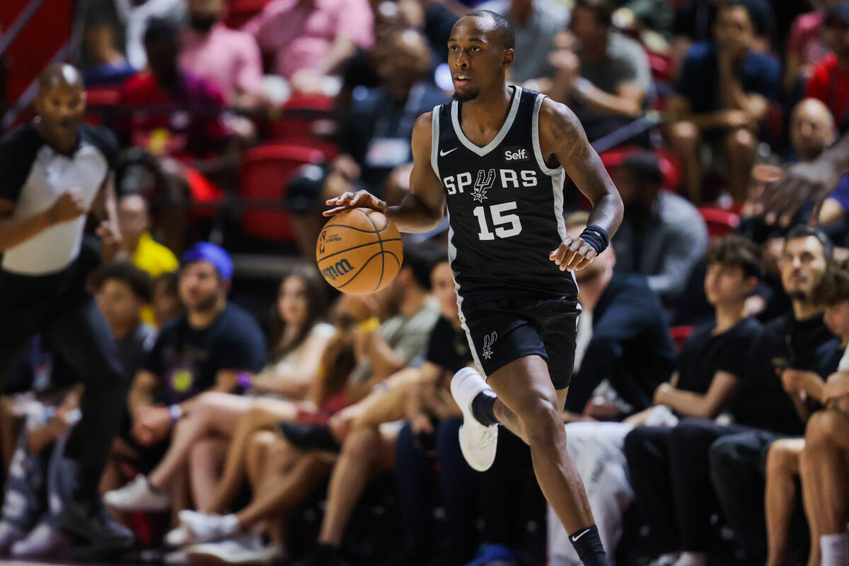 San Antonio Spurs guard Jamaree Bouyea (15) during an NBA Summer League game between the Atlant ...