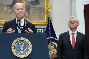 President Joe Biden speaks from the Roosevelt Room of the White House in Washington, Sunday, Ju ...