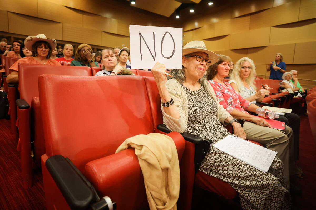 A Las Vegas resident against the building of a new Church of Jesus Christ of Latter-day Saints ...