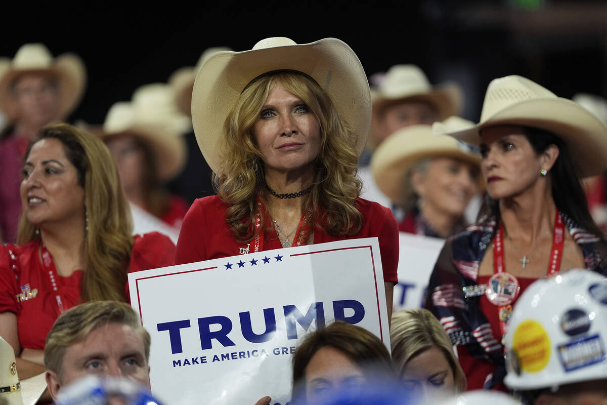 Texas delegates watch during the Republican National Convention Monday, July 15, 2024, in Milwa ...