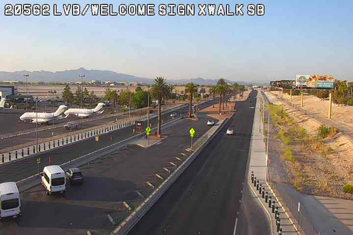 Haze is visible from the Welcome to Fabulous Las Vegas sign on Las Vegas Boulevard South about ...