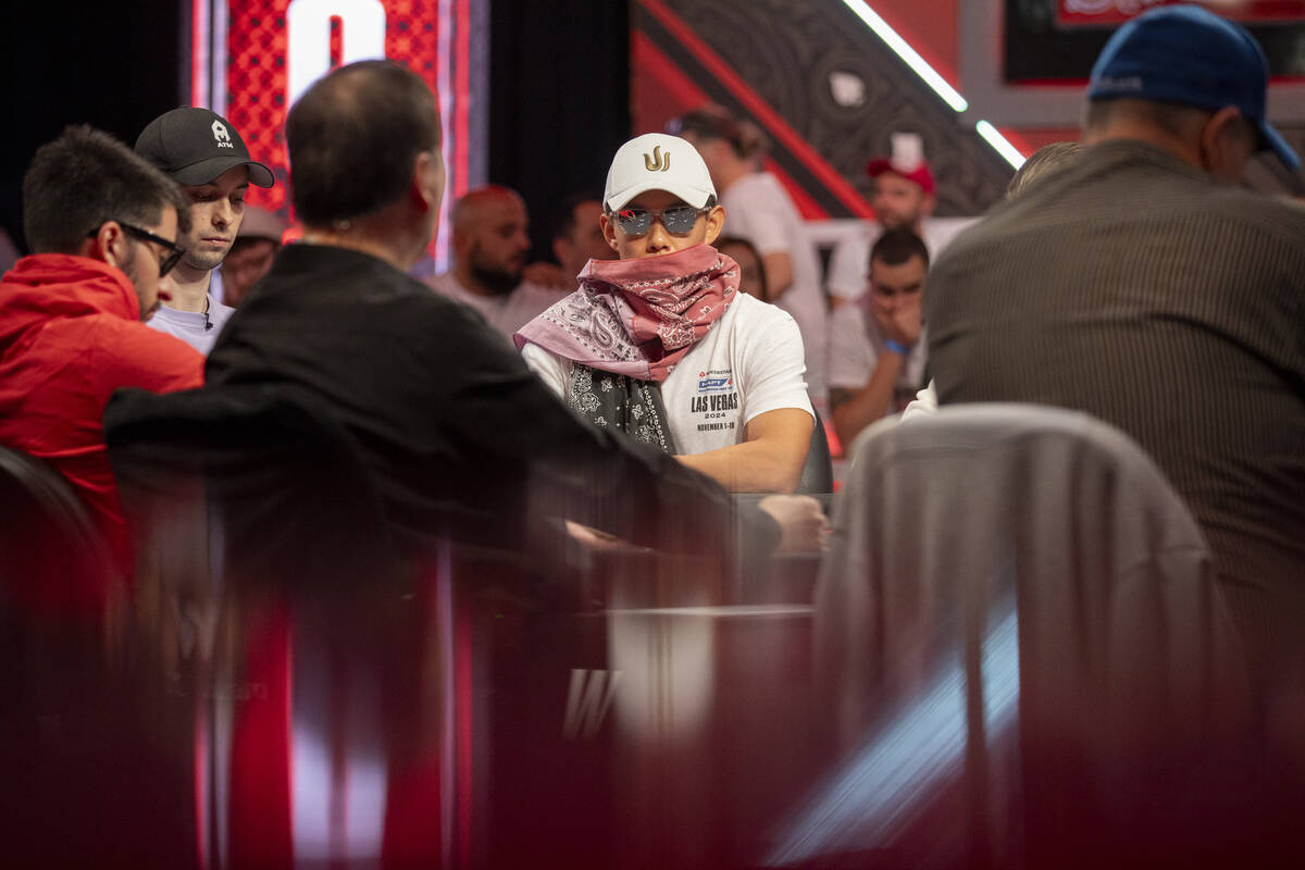 Brian Kim competes in the final table of the World Series of Poker Main Event at Horseshoe, Tue ...