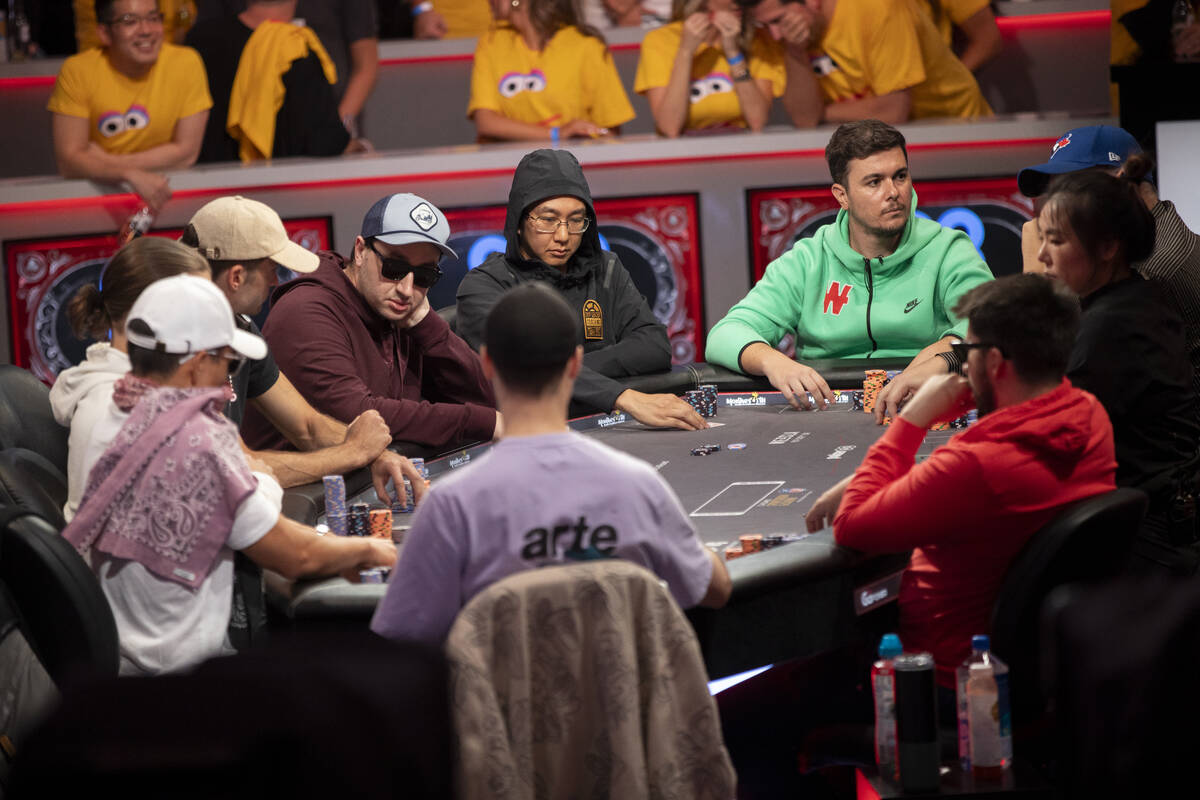 The final table of the World Series of Poker Main Event at Horseshoe, Tuesday, July 16, 2024, i ...