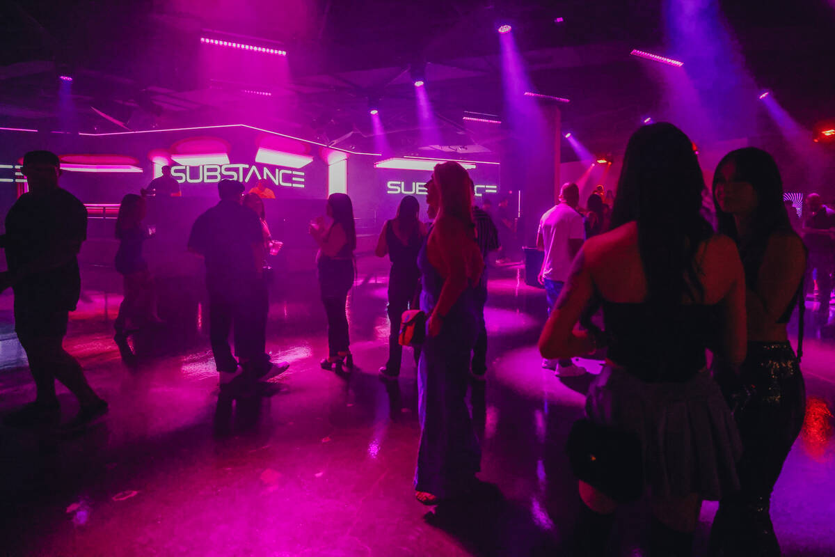Club goers take to the floor during a soft opening event at Substance, a new nightclub at Neono ...