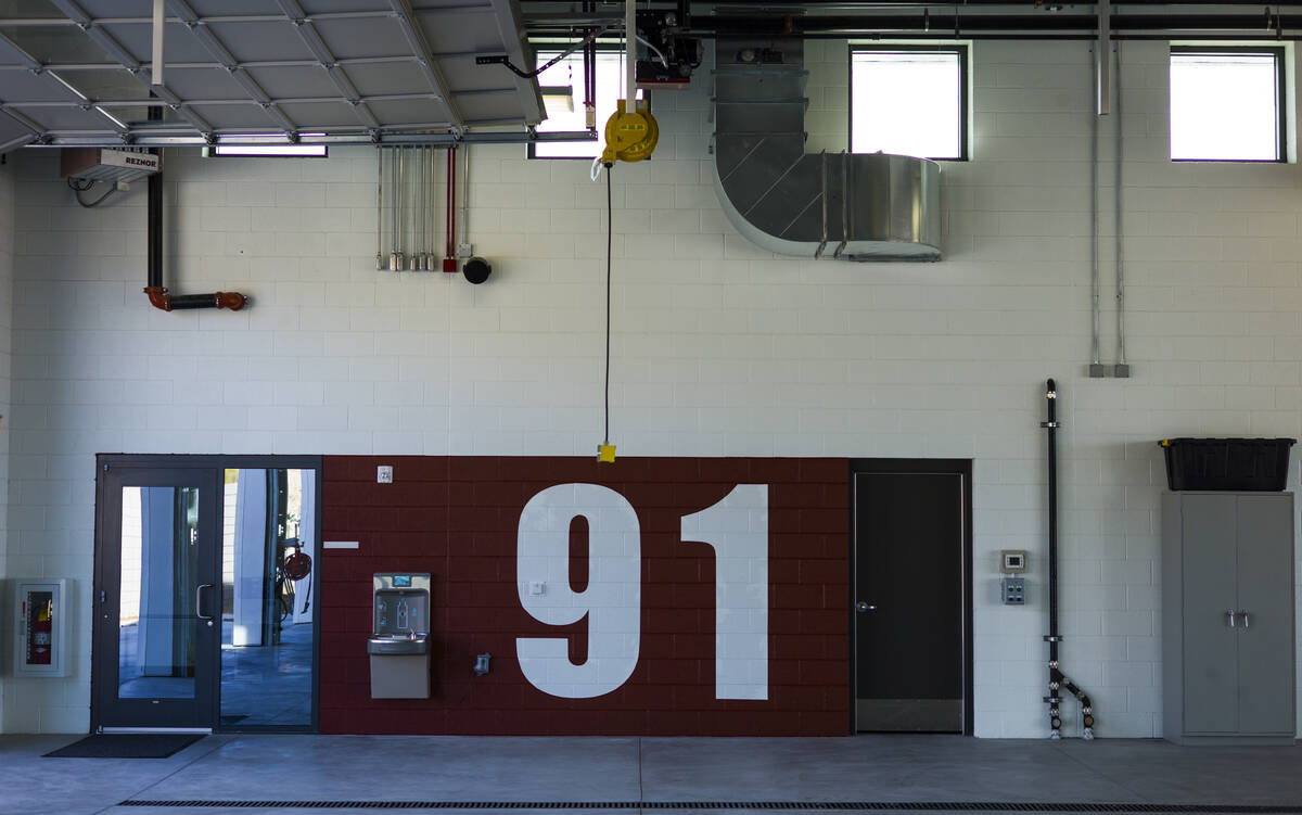 A view of the apparatus bay during a tour of Fire Station 91 in Henderson on Friday, Nov. 10, 2 ...
