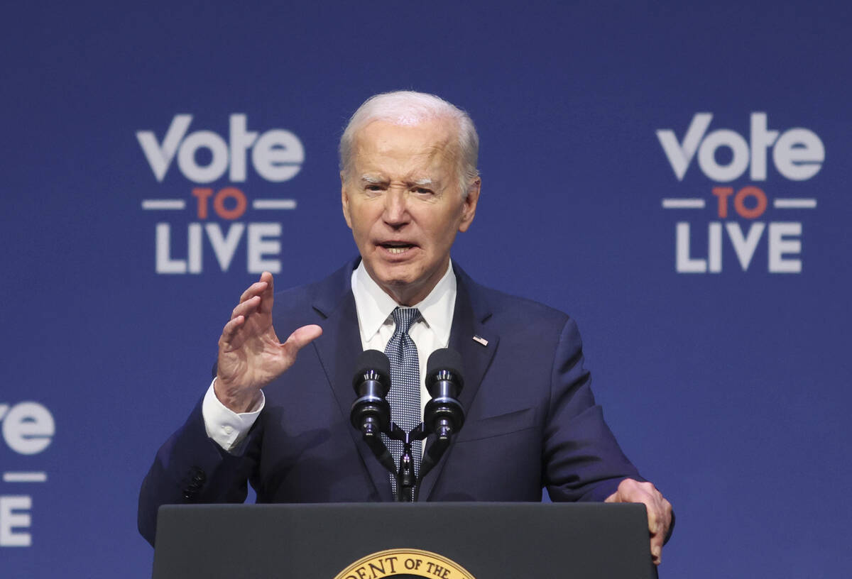 FILE - President Joe Biden speaks at a 2024 Prosperity Summit, July 16, 2024, in North Las Vega ...