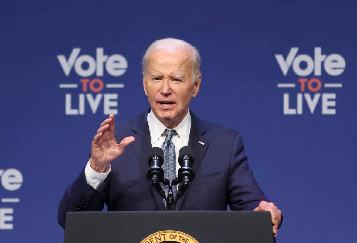 FILE - President Joe Biden speaks at a 2024 Prosperity Summit, July 16, 2024, in North Las Vega ...