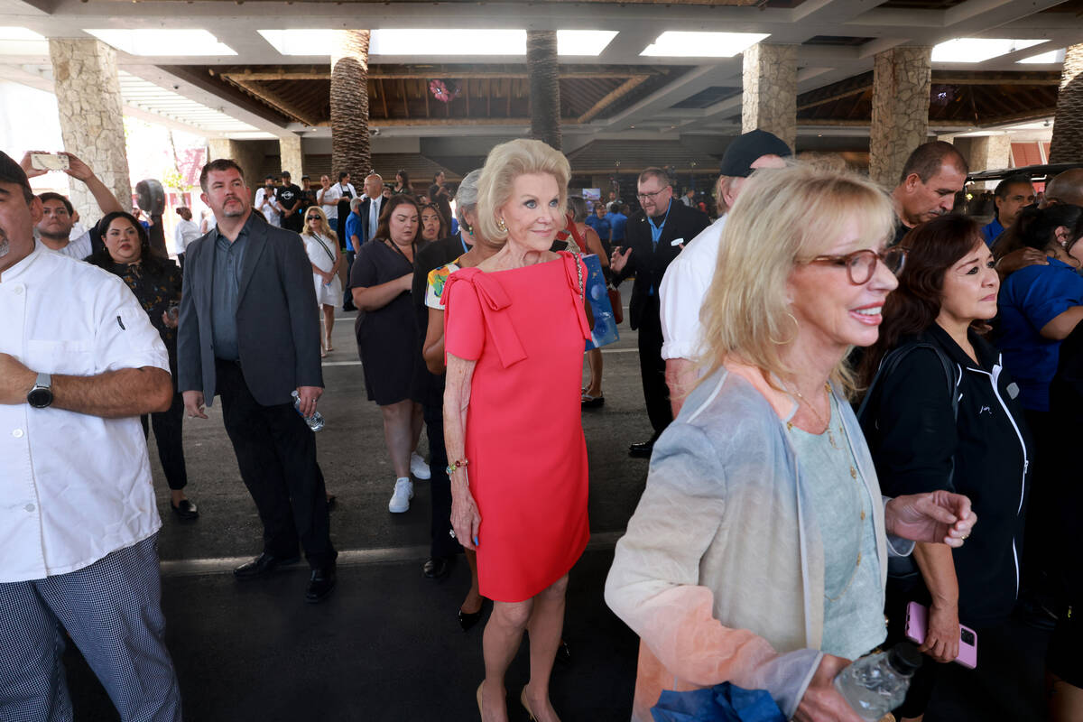 Elaine Wynn, who with her then-husband Steve Wynn developed The Mirage, prepares to watch the f ...