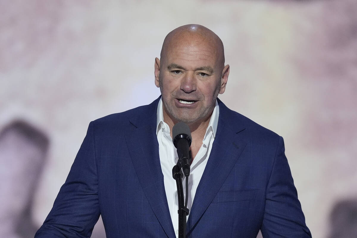 Dana White, CEO of Ultimate Fighting Championship, speaks during the Republican National Conven ...