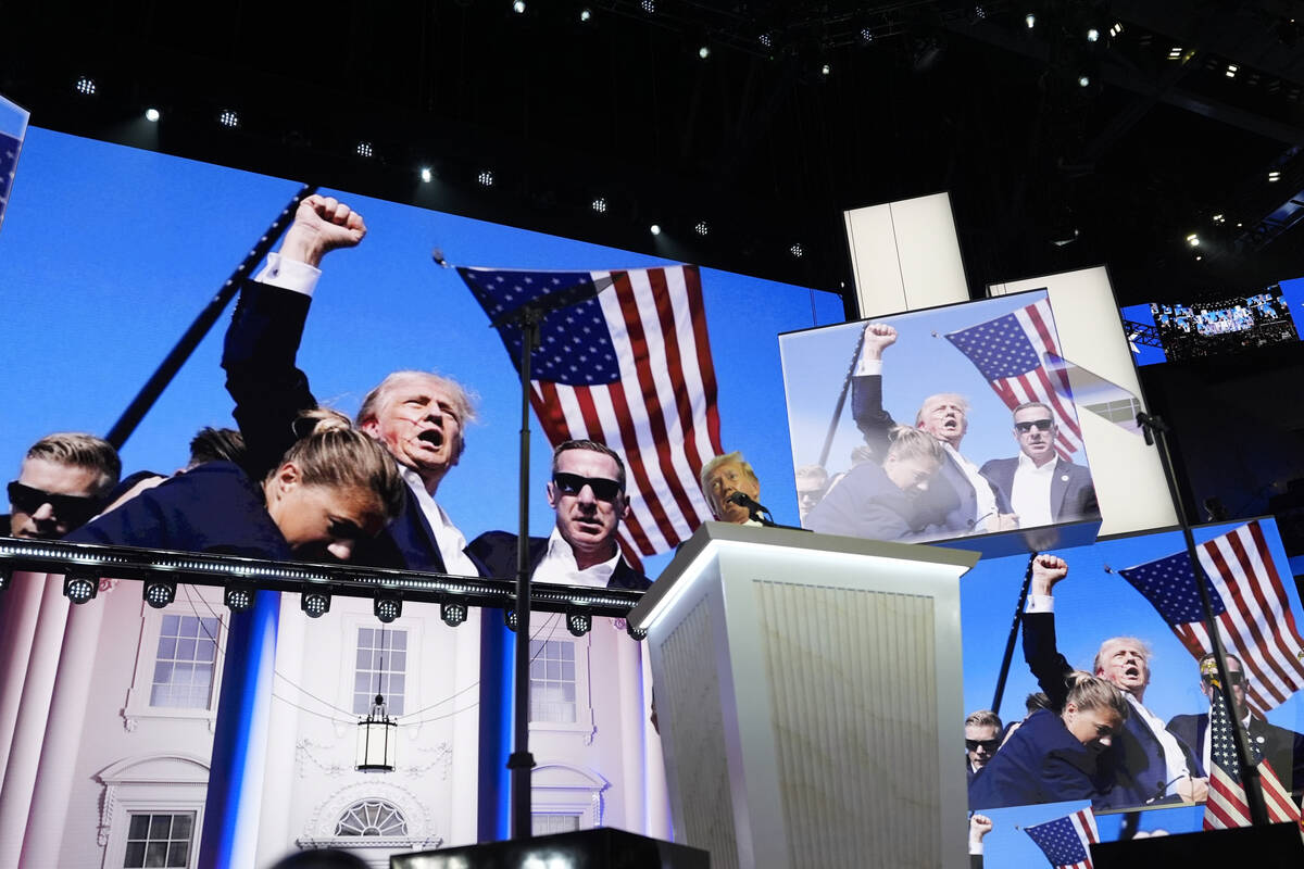 Republican presidential candidate former President Donald Trump speaks during the final night o ...