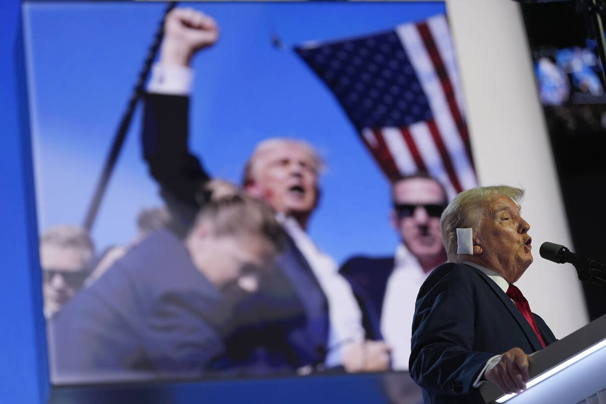 Republican presidential candidate former President Donald Trump, speaks during the Republican N ...